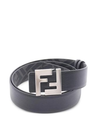 Fendi 2020s square-FF reversible belt - Black