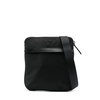 Emporio Armani ASV Flat Shoulder Bag - male - Emporio Armani - Cross Body Bags - Black - ONE SIZE - Bags