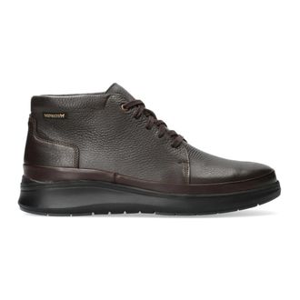 Mephisto Donkerbruine Leren Heren Enkellaars - Heren - Veterlaarzen - Bruin - 44 EU - Leer - Schoenen
