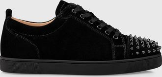 Christian Louboutin Mens Louis Junior Spikes Leather Low-Top Sneakers
