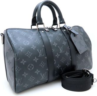 Louis Vuitton Black Monogram Eclipse Monogram Eclipse Boston Bag (Pre-Owned)