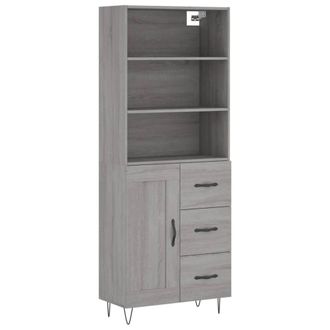 Berkfield Home Highboard Grey Sonoma 69.5x34x180 cm Engineered Wood