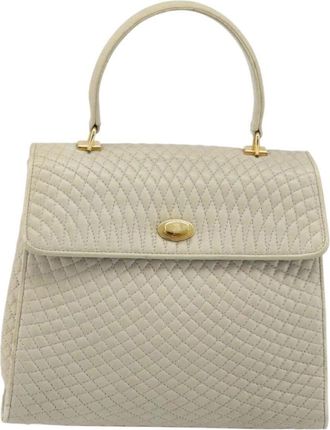 Bally Vintage Handbag Leather Leather Handbag (Pre-Owned)
