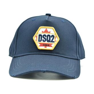 Dsquared2 Caps, male, Blue, Size: ONE SIZE Blue Patterned Cotton Cap