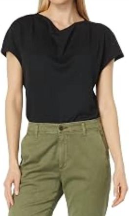 Vince Cowl Neck Top In Black