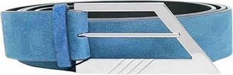 The Attico Blauwe leren riem met puntige tip - Dames - Riemen - Blauw - M - Leer - Accessoires