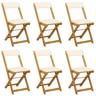vidaXL Sillas Bistro De Exterior 6 Pcs Blanco Crema 40 X 53 X 80 Cm Vidaxl