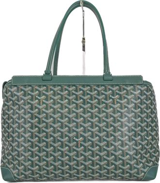 Goyard Coated Canvas Green Tote Bags