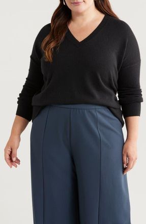 Nordstrom Cashmere V-Neck Sweater in Black Rock at Nordstrom, Size 4 X