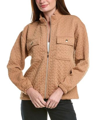 Nanette Lepore Cable Quilted Cardigan