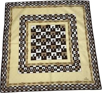 Fendi Pre-owned Scarves, female, Yellow, Size: ONE SIZE Pre-owned Silk Scarf