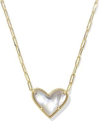 Kendra Scott Womens Ari Heart Statement Short Pendant Necklace In Gold