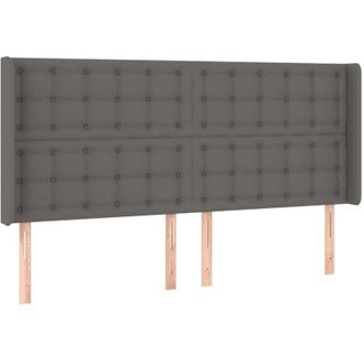 vidaXL Cabecero Con Led Cuero Sint&eacute;tico Gris 203x16x118/128 Cm Vidaxl