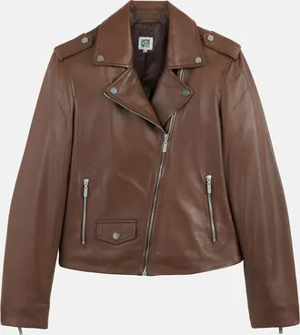 La Redoute Collections Leren motorjack met ritssluiting