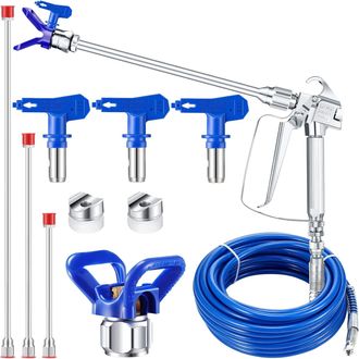 OEM Kit De Manguera De Pintura De 9 Piezas, 15,2 M Y 3600 Psi Con Boquillas 313, 415 Y 517 Y Extensiones Para Uso Dom&eacute;stico Y En La Construcci&oacute;n