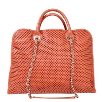 Chanel Pre-owned Leren Handtas - Dames - Pre-owned - Rood - Maat: ONE Size Leer