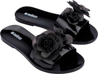 Melissa Babe Petals Slide Sandal in Black at Nordstrom, Size 10