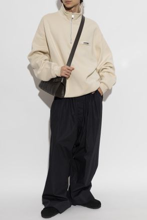 Jacquemus Sweatshirt With A Stand-up Collar, Mens, Cream