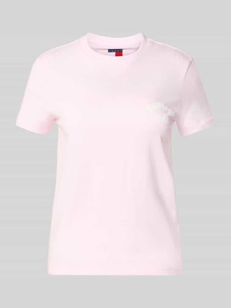 Tommy Jeans Regular Fit T-Shirt aus reiner Baumwolle Modell BUBBLE in Pink, Gr&ouml;&szlig;e XL