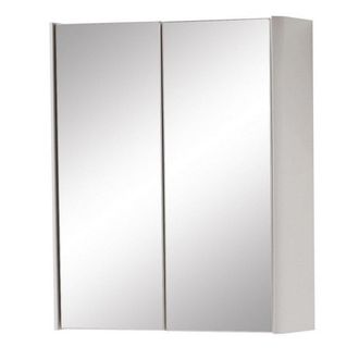 Clifton Cashmere 2-Door Mirror Bathroom Cabinet 60cm H x 500mm W in Pale Grey