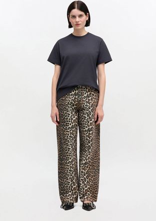 Ganni Brown Leopard Printed Lari Jeans - Size 24W/33L Organic Cotton