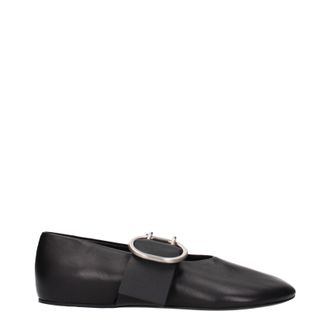 Jil Sander Damess Leren ballerinas zwart