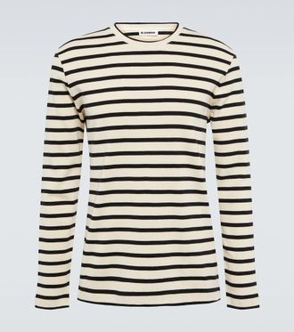 Jil Sander Striped cotton jersey top