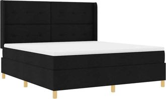 vidaXL Cama Con Somier Con Colch&oacute;n Negro 180 X 200 Cm Tela Vidaxl