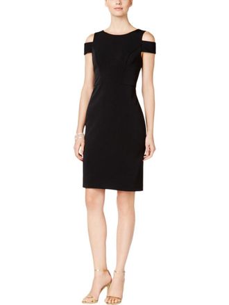 Vince Camuto Cold Shoulder Crepe Sheath Dress Size M