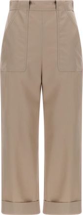 Max Mara Beige Cotton Casual Womens Pants