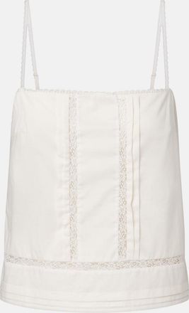 Staud Corinna embroidered cotton voile top
