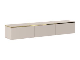 Vente-Unique Mobile Tv Sospeso 3 Ante Beige E Dorato - Vukia