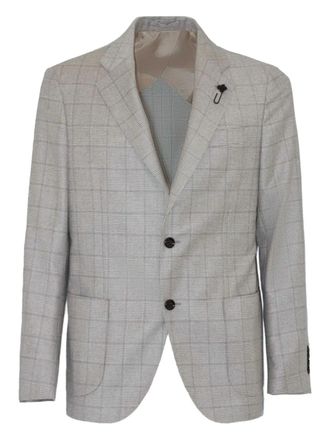 Lardini Prince-of-Wales-check blazer - Neutrals