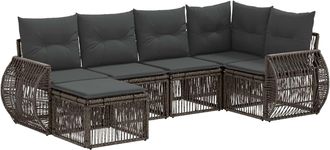vidaXL Conjunto De Sof&aacute;s De Jard&iacute;n 6 Uds. Gris Y Gris Oscuro Vidaxl