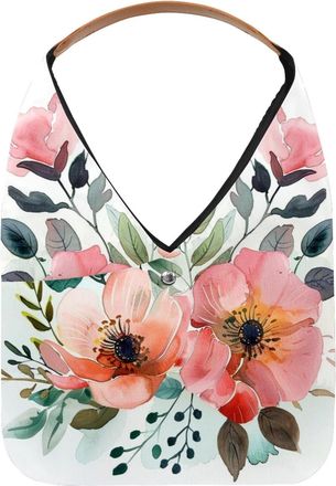 Generic Watercolor flowers (7) Reusable Lightweight Grocery Bags - Foldable Into Compact Pouch, Washable & Sturdy, Multipurpose for Shopping and Travel