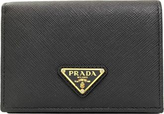 Prada Saffiano Black Saffiano Wallet (Bi-Fold) (Pre-Owned)