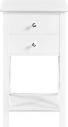 Yaheetech Yaheetech - 1pcs Mesita De Noche Altura Con Dos Cajones Mesilla De Noche De Madera Mesa Auxiliar Moderno Para Dormitorio Habitaci&oacute;n 40&times;30&times;70cm Blanco