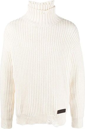 Dsquared2 Stijlvolle Maglia T-shirt voor mannen - Heren - Coltruien - Wit - M - Katoen - Truien & Vesten