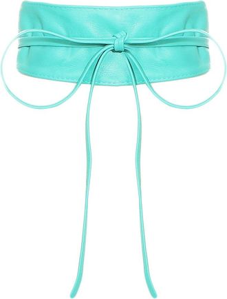 Malito more than fashion malito Women Waist Belt Genuine Leather Self Knot Tie Wrap G100 (turquoise)