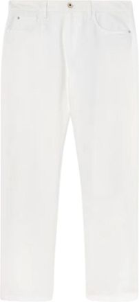 Loro Piana Witte Five-Pocket Broek - Heren - Straight fit broeken - Wit - W33 - Katoen - Broeken