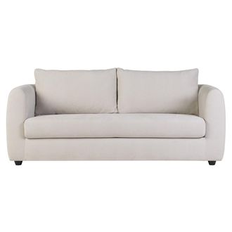 Miliboo Sof&aacute; Cama De 3 Plazas En Tela De Terciopelo Beige Harlo