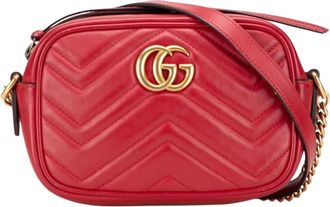 Gucci Pre-owned Leren Schoudertas - Dames - Vintage Schoudertas - Rood - ONE Size - Leer - Vintage
