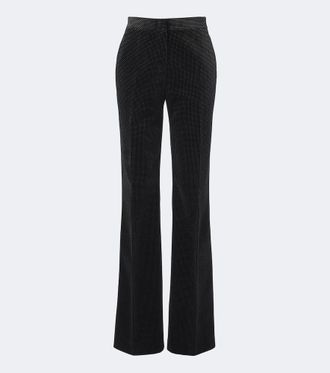 Tom Ford Pantaloni regular in velluto di cotone a pois