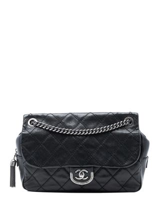 Chanel 2013-2014 Paris Edinburgh Jumbo Quilted Calfskin Coco Sporran Flap shoulder bag - Black