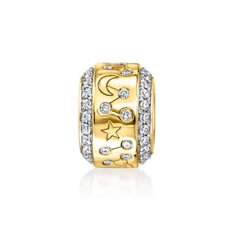 Ross-Simons Lab-Grown Diamond Celestial Bead Charm in 18kt Gold Over Sterling