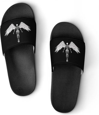Generic Aliens Skull Wings Shower Shoes Slipper for Women Men Beach Slippers Quick Drying Non Slip Open-Toe Sandals