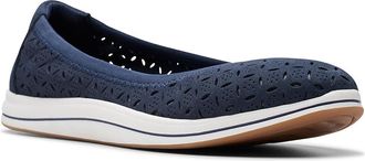 Clarks Breeze Roam Womens Flat Shoes Navy Textile : 7.5 B - Medium, Polyester/Rubber