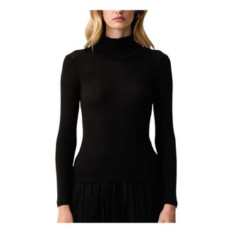 Twinset Coltrui met drap&eacute; - Dames - Tops - Zwart - Maat: S Viscose