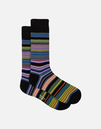 Paul Smith Mens PS Paul Smith Hawkins Stripe Socks 79 BLACK - Size: 16/14.5/8/15/8.5/15.5/9/13/13.5/14/6.5/7/7.5/11.5/5/12/5.5/12.5/6/3.5/3/10.5/4/11/4.5/2.5/9