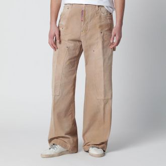 Dsquared2 Jeans baggy carpenter beige effetto vintage